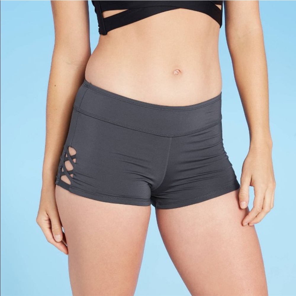 Strappy side swim shorts